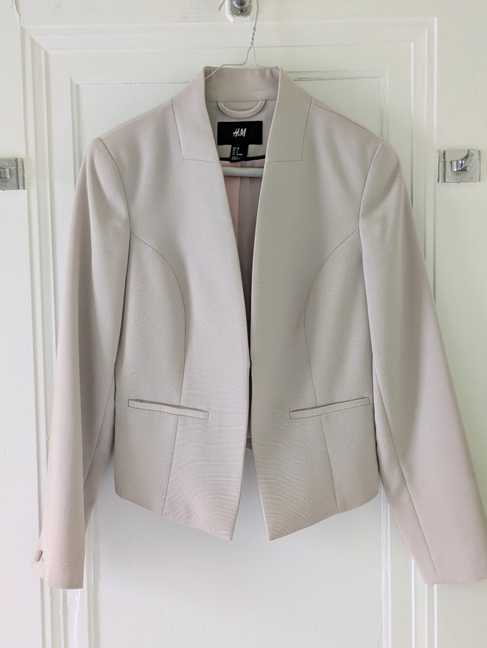 H&M Collarless Ecru Jacket